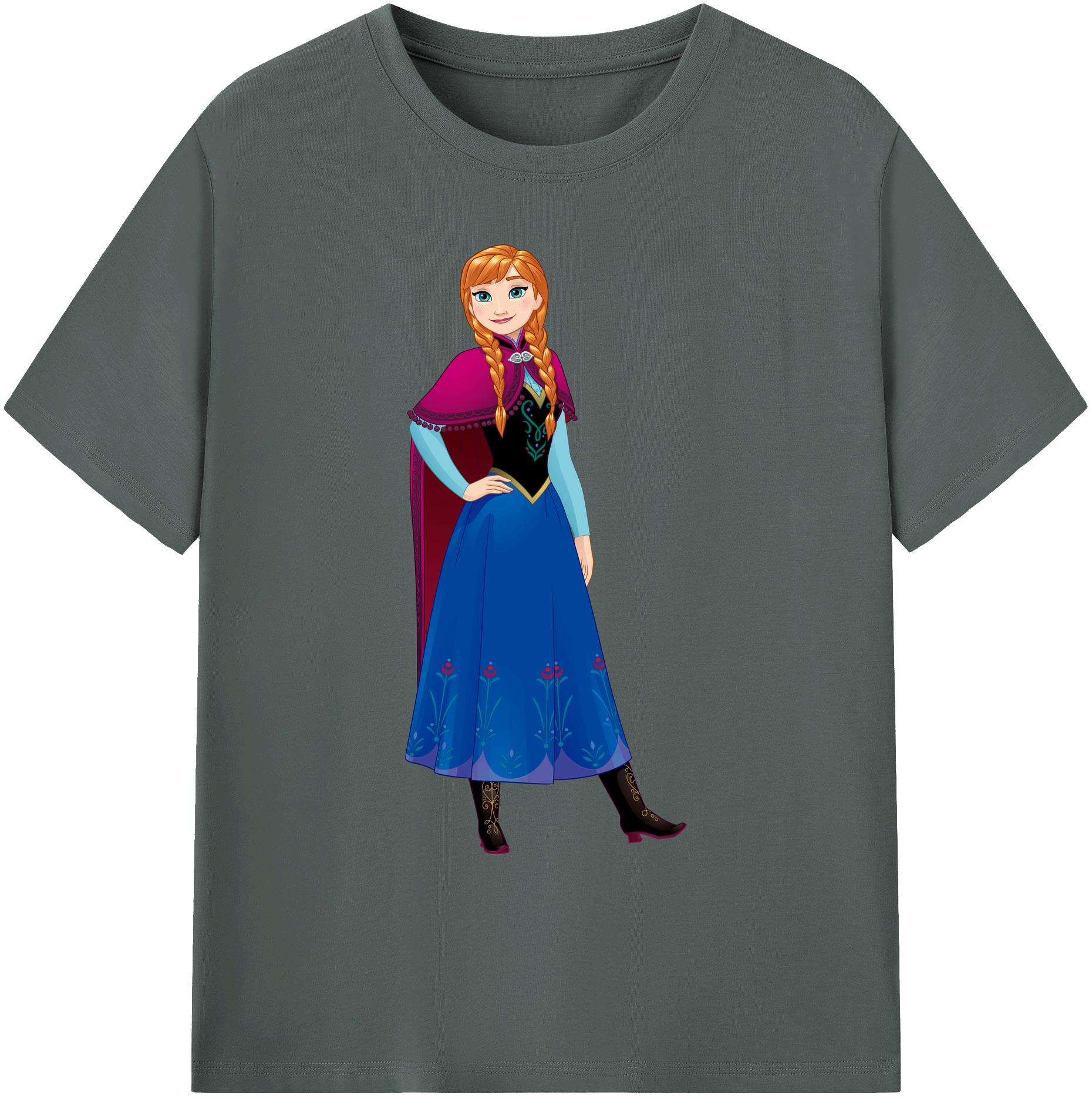 （画像用） アナと雪の女王 アンナ エルサ Frozen Anna Elsa 綿100％ メンズ半袖Tシャツ｜肌触りやわらか＆通気性